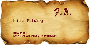 Filz Mihály névjegykártya